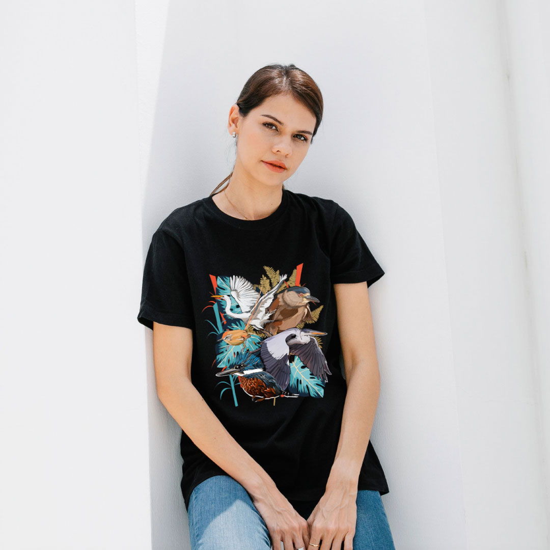 Polera Oversize Unisex "Aves de Humedal" | Algodón 100% - Imagen 6
